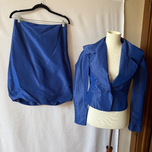 PAUW AMSTERDAM SILK BLAZER SKIRT SET LINED 1 US 6 ELEGANT WEDDING GUEST GLAMOUR